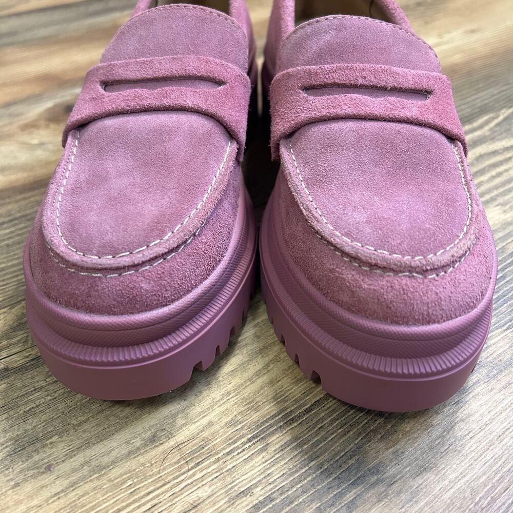 Portland Leather Patina Zoe Chunky Loafers Shoes Foxglove Pink 6 Suede y2k - Picture 4 of 10